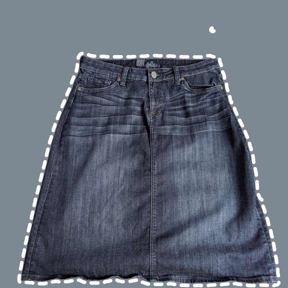 Kut from the Kloth Blue A-Line Knee-Length Skirt